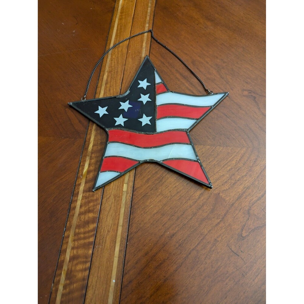 Stars & Stripes Star - Glass Wall Art - Red, White & Blue